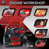 Engaging Kids Truck Engine Toy Set with RC Car Key | Red Mechanic Toys for Ages 3-5