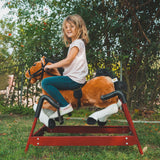 Kids Plush Rocking Horse Toy, Toddler Spring Rocker Rocking Horse With Realistic Sounds, for Children 3+ Years Old, Brown