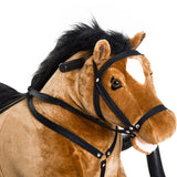 Kids Plush Rocking Horse Toy, Toddler Spring Rocker Rocking Horse With Realistic Sounds, for Children 3+ Years Old, Brown