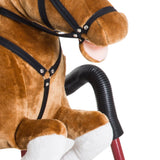 Kids Plush Rocking Horse Toy, Toddler Spring Rocker Rocking Horse With Realistic Sounds, for Children 3+ Years Old, Brown