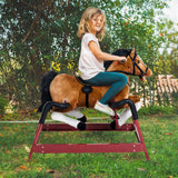 Kids Plush Rocking Horse Toy, Toddler Spring Rocker Rocking Horse With Realistic Sounds, for Children 3+ Years Old, Brown