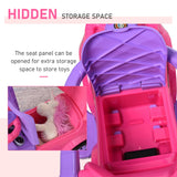3 in 1 Toddler Ride-On Car, Push Car, Sliding Walking Toy, Horn, Music, Light, Pink, 1-3 Years Old