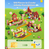 Magnetic Blocks, 100 PCS Magnet Blocks Set, Magnetic Building Cubes for Kids, STEM Montessori Sensory Toys for Christmas Birthday Gift, Construction Stacking Toy for 3+ Years Old Boys & Girls