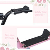 HOMCOM Adjustable Height Kick Scooter for Kids 5-12, Non-Slip Footplate, Big Wheels, Rear Brake, Pink