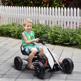 Electric Go Kart for Kids, 12V Adjustable Speed, Safe and Fun, White