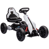 Electric Go Kart for Kids, 12V Adjustable Speed, Safe and Fun, White