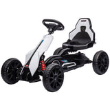 Electric Go Kart for Kids, 12V Adjustable Speed, Safe and Fun, White