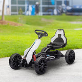 Electric Go Kart for Kids, 12V Adjustable Speed, Safe and Fun, White