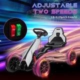 Electric Go Kart for Kids, 12V Adjustable Speed, Safe and Fun, White