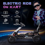 Electric Go Kart for Kids, 12V Adjustable Speed, Safe and Fun, White