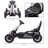 Electric Go Kart for Kids, 12V Adjustable Speed, Safe and Fun, White