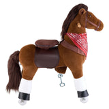Ride On Horse, Riding Pony Toys for Kids, No Battery Required, Smooth Wheels with Anti-Roll Stop Ring, Upgraded Raised Seat, Handles, Sturdy Pedals, 176 lbs Max Load Capacity for Ages 6+