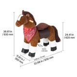 Ride On Horse, Riding Pony Toys for Kids, No Battery Required, Smooth Wheels with Anti-Roll Stop Ring, Upgraded Raised Seat, Handles, Sturdy Pedals, 176 lbs Max Load Capacity for Ages 6+