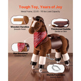 Ride On Horse, Riding Pony Toys for Kids, No Battery Required, Smooth Wheels with Anti-Roll Stop Ring, Upgraded Raised Seat, Handles, Sturdy Pedals, 176 lbs Max Load Capacity for Ages 6+