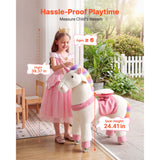 Ride On Horse, Riding Unicorn Toys for Kids, No Battery Required, Smooth Wheels with Anti-Roll Stop Ring, Upgraded Raised Seat, Handles, Sturdy Pedals, 176 lbs Max Load Capacity for Ages 6+