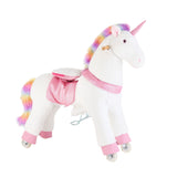 Ride On Horse, Riding Unicorn Toys for Kids, No Battery Required, Smooth Wheels with Anti-Roll Stop Ring, Upgraded Raised Seat, Handles, Sturdy Pedals, 176 lbs Max Load Capacity for Ages 6+
