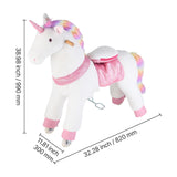 Ride On Horse, Riding Unicorn Toys for Kids, No Battery Required, Smooth Wheels with Anti-Roll Stop Ring, Upgraded Raised Seat, Handles, Sturdy Pedals, 176 lbs Max Load Capacity for Ages 6+