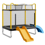 Trampoline for Kids, Toddler Mini Trampoline, 132 lbs Capacity Indoor Outdoor Play Toys with Enclosure Net, Slide, and Ring, Easy to Assemble, Christmas Toys Birthday Gifts for Girls Boys