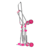 Shopping Cart for Kids, Sturdy Metal Frame, Toy Shopping Cart with Baby Doll, 4 Rolling Wheels, Doll Seat Carrier, Grocery Pretend Play Toy Trolley, Folds for Easy Storage, for Toddlers Ages 3+