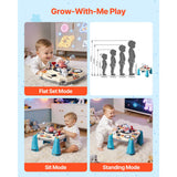 Baby Spacecraft Musical Table Toys for 1-3 Years Old, Learning Activity Desk with Space Theme & Soft-glow Star Projector & 60+ Sound Sources, Toddler Learning Table for Kids 6+ Months