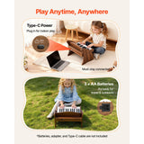 Kids Piano Keyboard, 25 Keys Wooden Digital Piano for Kids, Mini Music Educational Instrument Toy with Realistic Sound, Dual Power, Adjustable Volume for Toddlers, Boys Girls Learning, Walnut