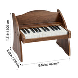 Kids Piano Keyboard, 25 Keys Wooden Digital Piano for Kids, Mini Music Educational Instrument Toy with Realistic Sound, Dual Power, Adjustable Volume for Toddlers, Boys Girls Learning, Walnut