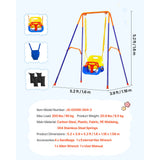 Toddler Swing and Jumper, 2 in 1 Swing Set and Bouncer, Thick Plastic Seat with Foldable A-Frame Metal Stand, Reinforced with 4 Sandbags, Easy to Install and Store, for Indoor or Outdoor Play