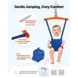 Toddler Swing and Jumper, 2 in 1 Swing Set and Bouncer, Thick Plastic Seat with Foldable A-Frame Metal Stand, Reinforced with 4 Sandbags, Easy to Install and Store, for Indoor or Outdoor Play
