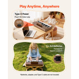 Kids Piano Keyboard, 37 Keys Wooden Digital Piano for Kids, Mini Music Educational Instrument Toy with Realistic Sound, Dual Power, Adjustable Volume for Toddlers, Boys Girls Learning,Walnut
