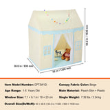 Kids Play Tent, Kids Tent for Kids 1-5 Years Old, Toddler Tent with Mat and Tent Lamp, Tent for Kids with Windows for Indoor and Outdoor, Play House Castle Tent for Boys and Girls, Beige