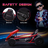 24V Electric Go Kart for Kids, Drift Electric Go Kart Racing with 2 Speeds, for Boys Girls Aged 8-12 Years Old, Red