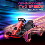 24V Electric Go Kart for Kids, Drift Electric Go Kart Racing with 2 Speeds, for Boys Girls Aged 8-12 Years Old, Red