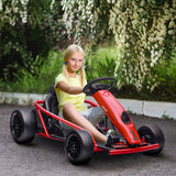24V Electric Go Kart for Kids, Drift Electric Go Kart Racing with 2 Speeds, for Boys Girls Aged 8-12 Years Old, Red