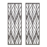 Grey Laser Cut Wood 2-piece Panel Wall Decor Set
