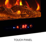 Electric Fireplace in-Wall Recessed and Wall Mounted 750/1500W Fireplace Heater with Touch Screen/Timer/Multicolor Flames/Remote Control (Black)------only pick-up
