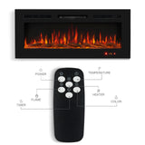 Electric Fireplace in-Wall Recessed and Wall Mounted 750/1500W Fireplace Heater with Touch Screen/Timer/Multicolor Flames/Remote Control (Black)------only pick-up