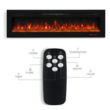 Electric Fireplace in-Wall Recessed and Wall Mounted 750/1500W Fireplace Heater with Touch Screen/Timer/Multicolor Flames/Remote Control (Black)------only pick-up