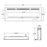 Electric Fireplace in-Wall Recessed and Wall Mounted 750/1500W Fireplace Heater with Touch Screen/Timer/Multicolor Flames/Remote Control (Black)------only pick-up
