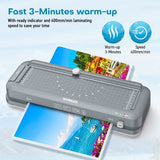Laminator; A4 Laminator Machine; WORIKIZE Thermal Laminator with Laminating Sheets 20 Pouches for Home Office School; OL188; Gray